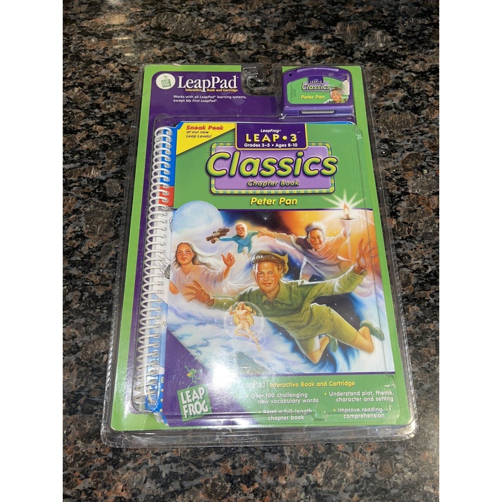 2001 LeapPad Leap Frog 3 Classics Chapter Book Peter Pan Interactive Book Cartri